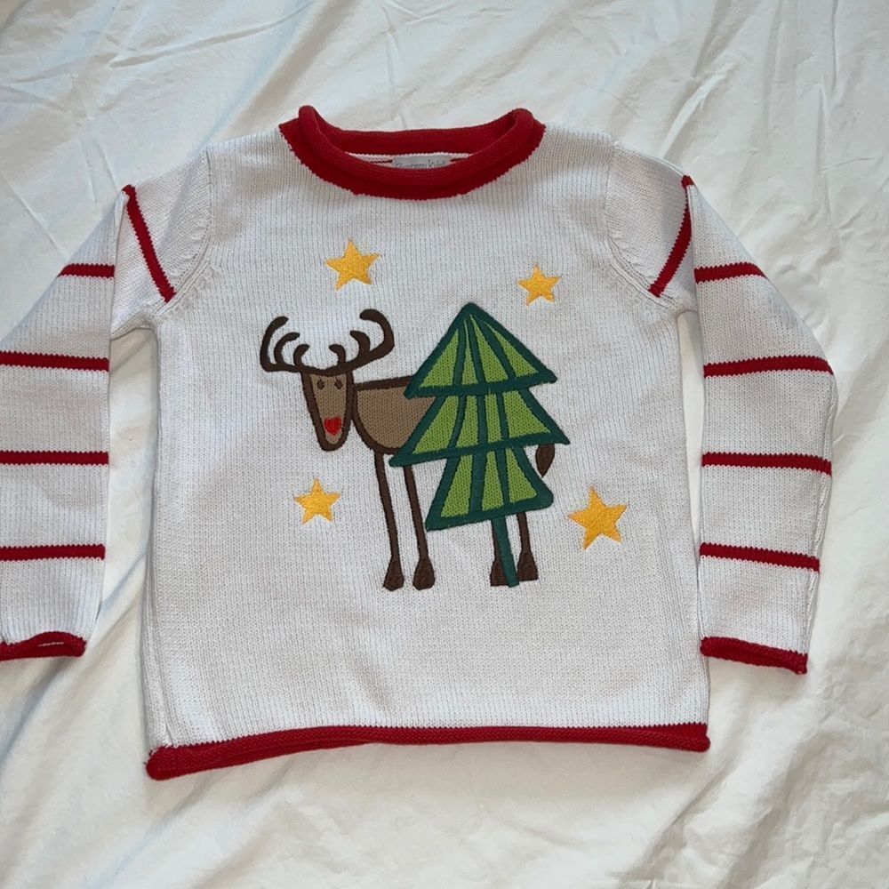 Company Kids Sz S Reindeer Embroidered Sweater . Christmas. Unisex Sz 6